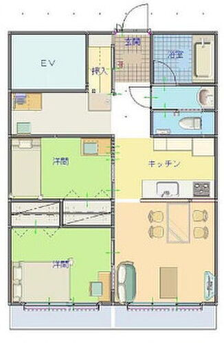 中銀並木パークマンシオン 専有面積50.54平米、バルコニー面積4.70平米〜24時間セキュリティ付きの2LDK