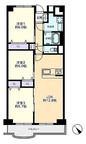 サンコーポ浦安　Ｂ棟 8階 3LDK 物件詳細