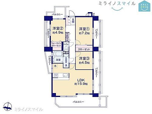 知立南小学校ライオンズマンション知立南弐番館８０１号室 8階 3LDK 物件詳細