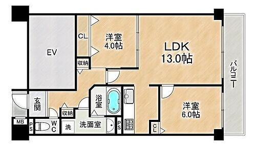 グランドシティダイアパレス吹田　イーストウイング参番館 11階 2LDK 物件詳細