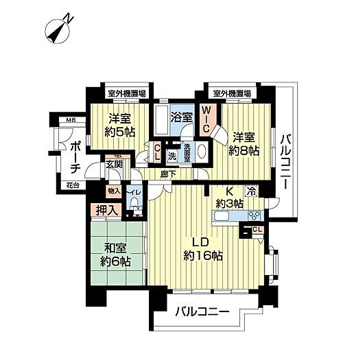 レクセルマンション高根公団 5階 3LDK 物件詳細