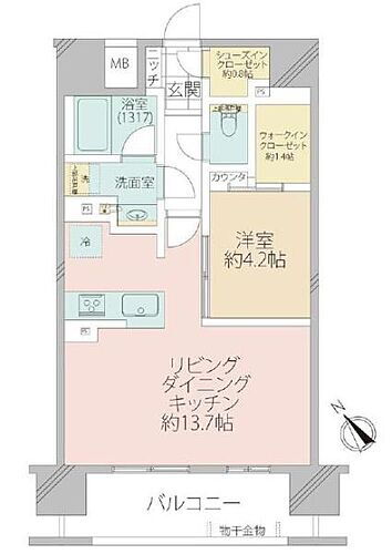 ヴェレーナブリエ神奈川新町 1.4帖のWICや0.8帖のSICを完備した豊富な収納力が魅力です。段差のないフラットな設計のためどんな世代の方でも暮らしやすいお部屋です。