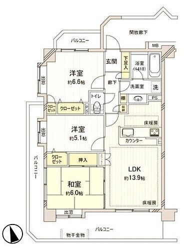 ローヤルシティ鶴川 中古マンションの3LDKは、経済的で、一般的な広さがあり、夫婦又は3人家族によいです。リビングルームでは、食事会を楽しむスペースがあることや、部屋の用途は、寝室や子供部屋を設けることも可能です。