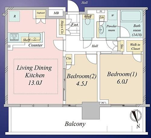シティタワー八王子フレシア 2LDKの中古マンションは、経済的にお手頃な価格の物件です。リビングルームで家族団らんの時間が過ごせ、間仕切りで隔てた2部屋は、寝室や書斎、子供部屋など、目的に応じて、使えることがメリットです。