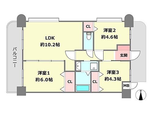 サンパイン御影 5階 3LDK 物件詳細