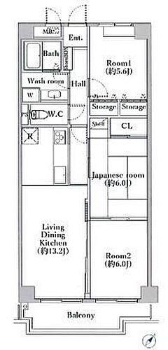 アートハウス伊賀 3LDKの間取りです。収納豊富！各居室が広々としており、家具を置いてもゆったりとお過ごしいただけそうです。