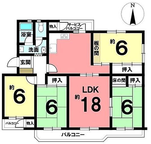 Ｃマンション　７号棟 LDKは約18帖！96m2、4LDKの大きなお部屋です。南向きバルコニーから日差しがたっぷり入るとっても明るいお部屋です。