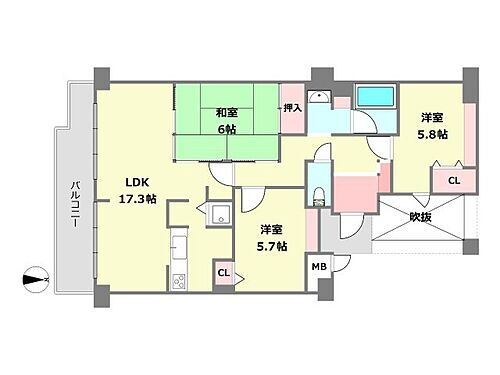 ラ・ビスタ宝塚サウステラス２番館 5階 3LDK 物件詳細