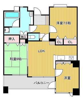 サンパーク　クレストサージュ戸畑Ｂコート 間取りは現況を優先させていただきます。