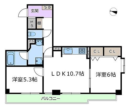 豊中清風荘レックスマンション 3階 2LDK 物件詳細
