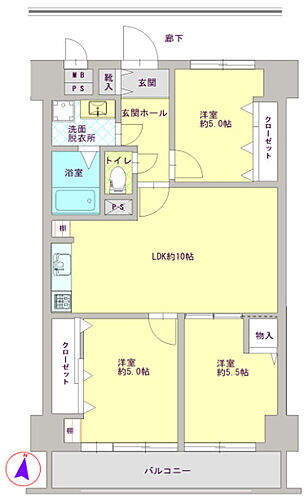 プラザ南行徳 3階 3LDK 物件詳細