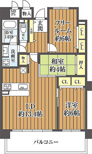 ファミール堂ヶ芝 4階 2SLDK 物件詳細