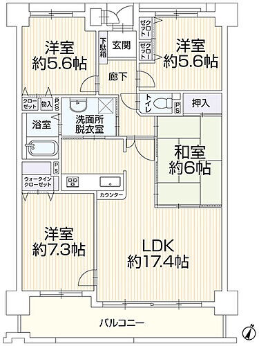 ユーステージ香流壱番館 2階 4LDK 物件詳細