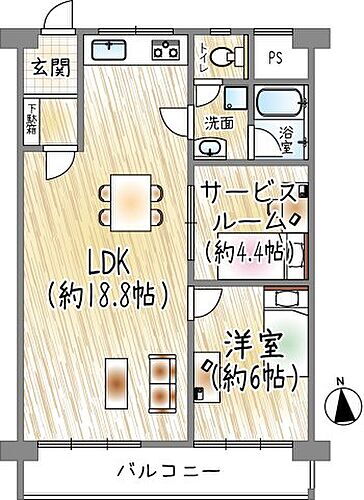 鳴尾小松住宅Ｂ棟 8階 1SLDK 物件詳細