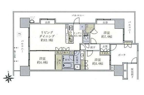 東京ソシオグランデ 9階 3LDK 物件詳細