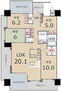 ロイヤルガーデン坂出本町壱番館 4LDK+WIC+SIC。専有面積103.86平米、ゆとりの広さ。三面バルコニーで明るく風通しの良いお部屋です。