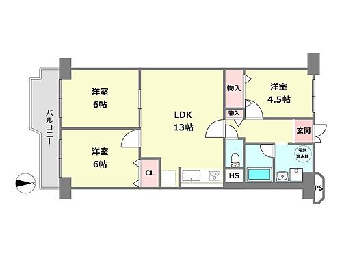 パレス南塚口２号棟 間取り