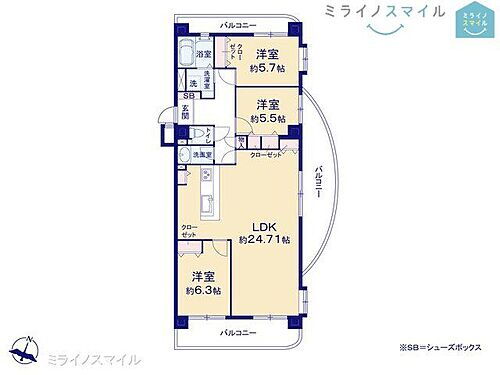 安城南部小学校シャトレー祥南 7階 3LDK 物件詳細