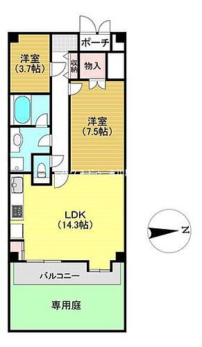グリーンパーク吉川ＩＩ 1階 2LDK 物件詳細