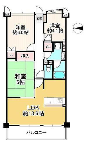 東急ドエル大和八木アネックスＣ棟 4階 3LDK 物件詳細