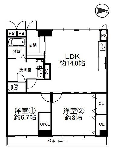 夙川７番街ストークマンション 4階 3LDK 物件詳細