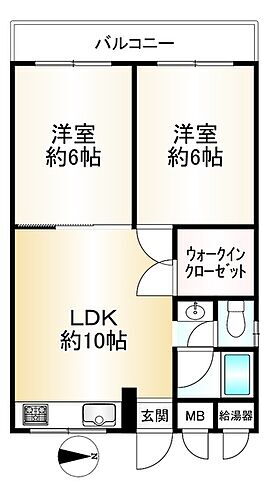 蛍池ハイツ西棟 3階 2LDK 物件詳細