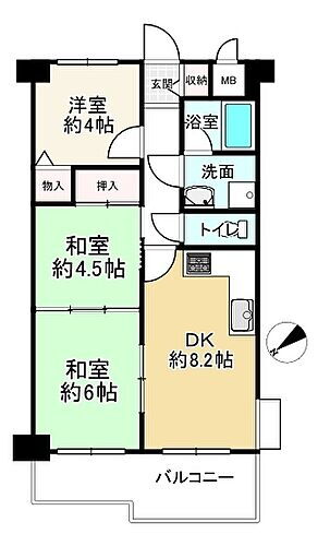 サンロイヤル北園田ブランシュール 6階 3DK 物件詳細