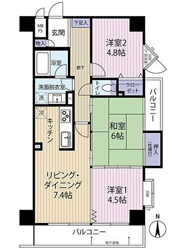 コーラル京王橋本 2階 3LDK 物件詳細