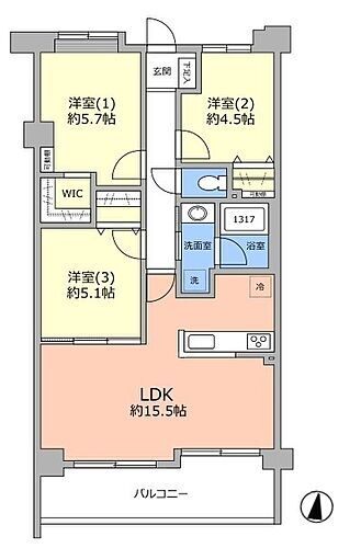ダイアパレス若葉弐番館 3階 3LDK 物件詳細