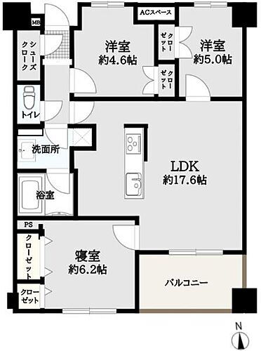 ジェイパーク聖蹟桜ヶ丘２ 2階 3LDK 物件詳細