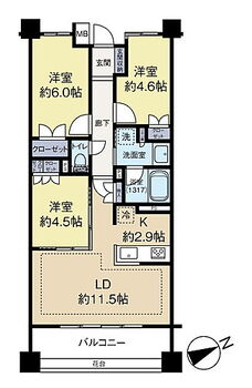 中古マンション　ライオンズ立川錦町レジデンス リビングの大きな開口部は陽当たりの確保だけでなく、まとめ買いで大量のお買い物をした際や家具など大きな物を購入した際に便利です。