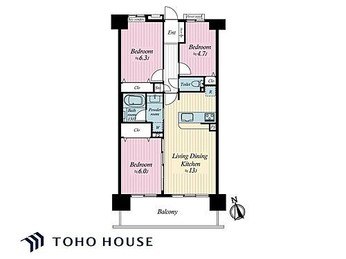 ロータリパレス千住関屋 5階 3LDK 物件詳細