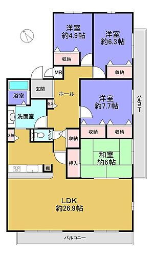神戸市西区月が丘４丁目カーサソルーナＩＩＩ番館 3階 4LDK 物件詳細