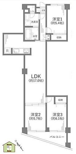 川口グレースマンション　中古マンション 9階 3LDK 物件詳細