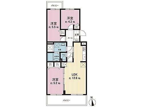 越谷市西方１丁目　中古マンション　４号棟 間取図です。図面と異なる場合は現況を優先させていただきます。