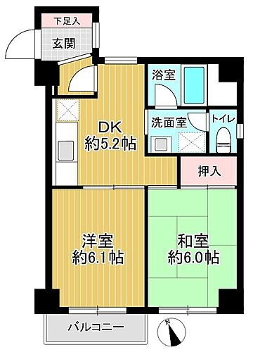 ルックハイツうぐいす谷 2階 2DK 物件詳細