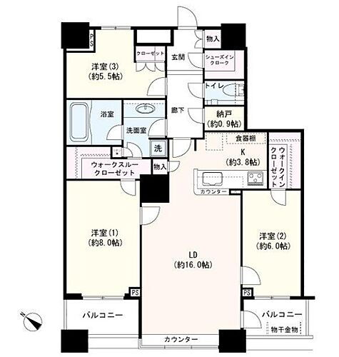 ＴＨＥ　ＴＯＫＹＯ　ＴＯＷＥＲＳ　ＭＩＤ　ＴＯＷＥＲ 43階 3LDK 物件詳細