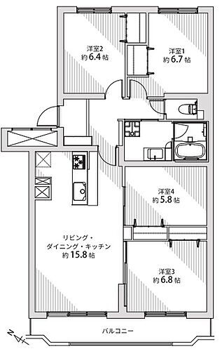 新札幌グランドハイツＣ棟 4階 4LDK 物件詳細