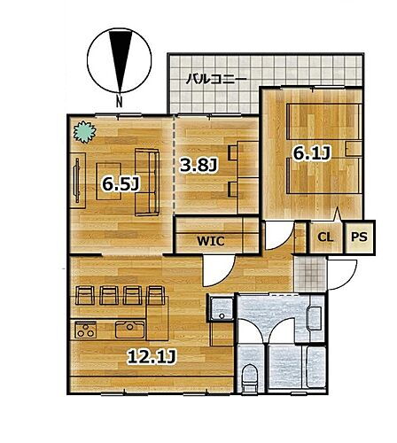  室内新規フルリフォーム済みの2LDK