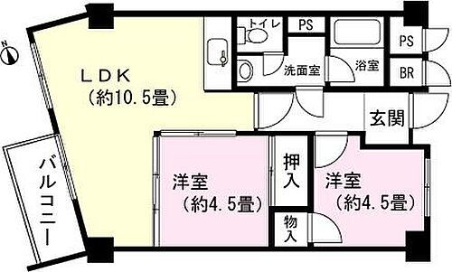 富士高原コンドＤ棟 2階 2LDK 物件詳細