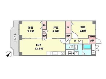 日興甲東園スカイマンション 間取り