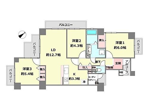 グランドメゾン住吉本町 間取り