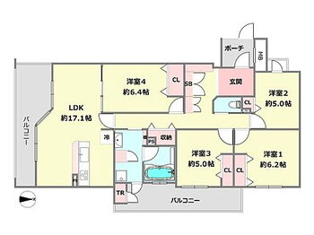 モンセーヌ住吉川公園２番館 間取り