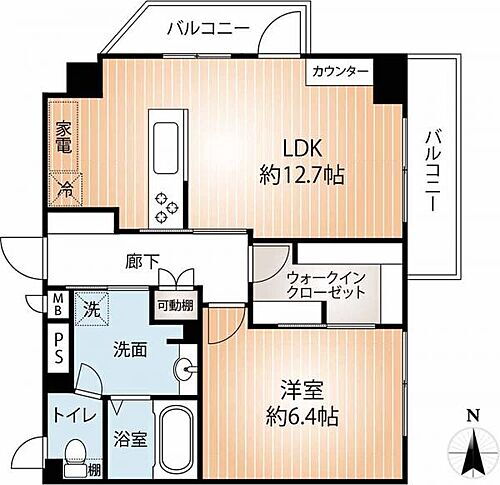 サンシャイン三宮 8階 1LDK 物件詳細