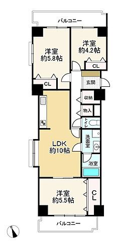 ライオンズマンション高宮第５ 6階 3LDK 物件詳細