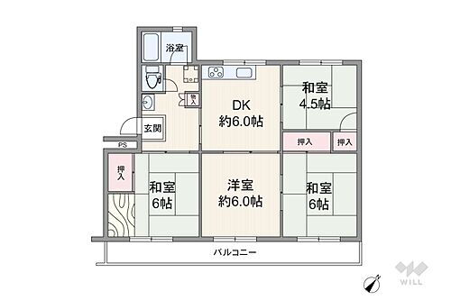 中山五月台住宅８号棟 5階 4DK 物件詳細