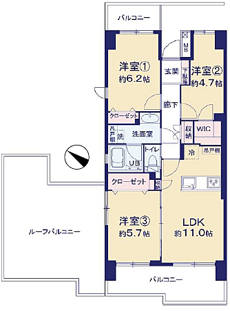 川口弥平パーク・ホームズ 6階 3LDK 物件詳細