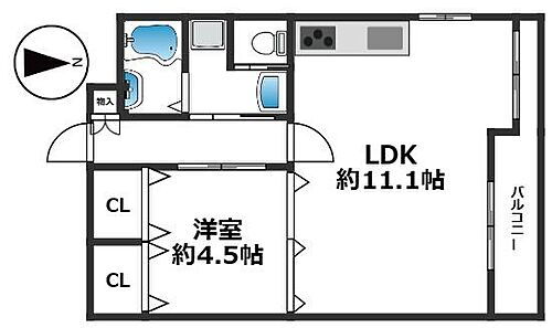 甲南第二兵庫コーポラス 6階 1LDK 物件詳細