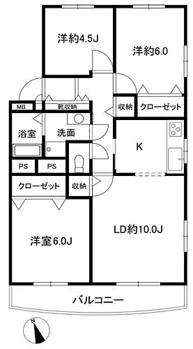 習志野台セントラルマンション 4階 3LDK 物件詳細