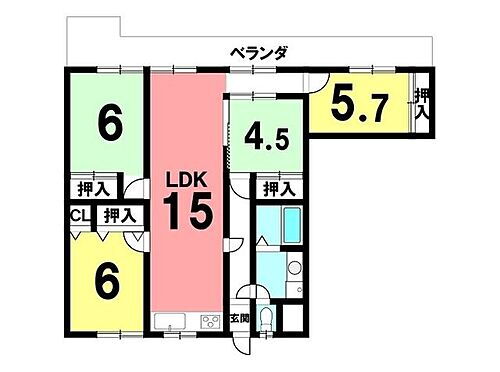 中古マンション　サンリラ清水町 5階 4LDK 物件詳細